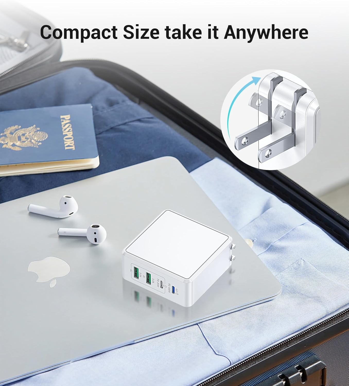 140W USB-C Wall Plug with 4 Ports – Super Fast Charging Cube for Laptops, Tablets & Phones