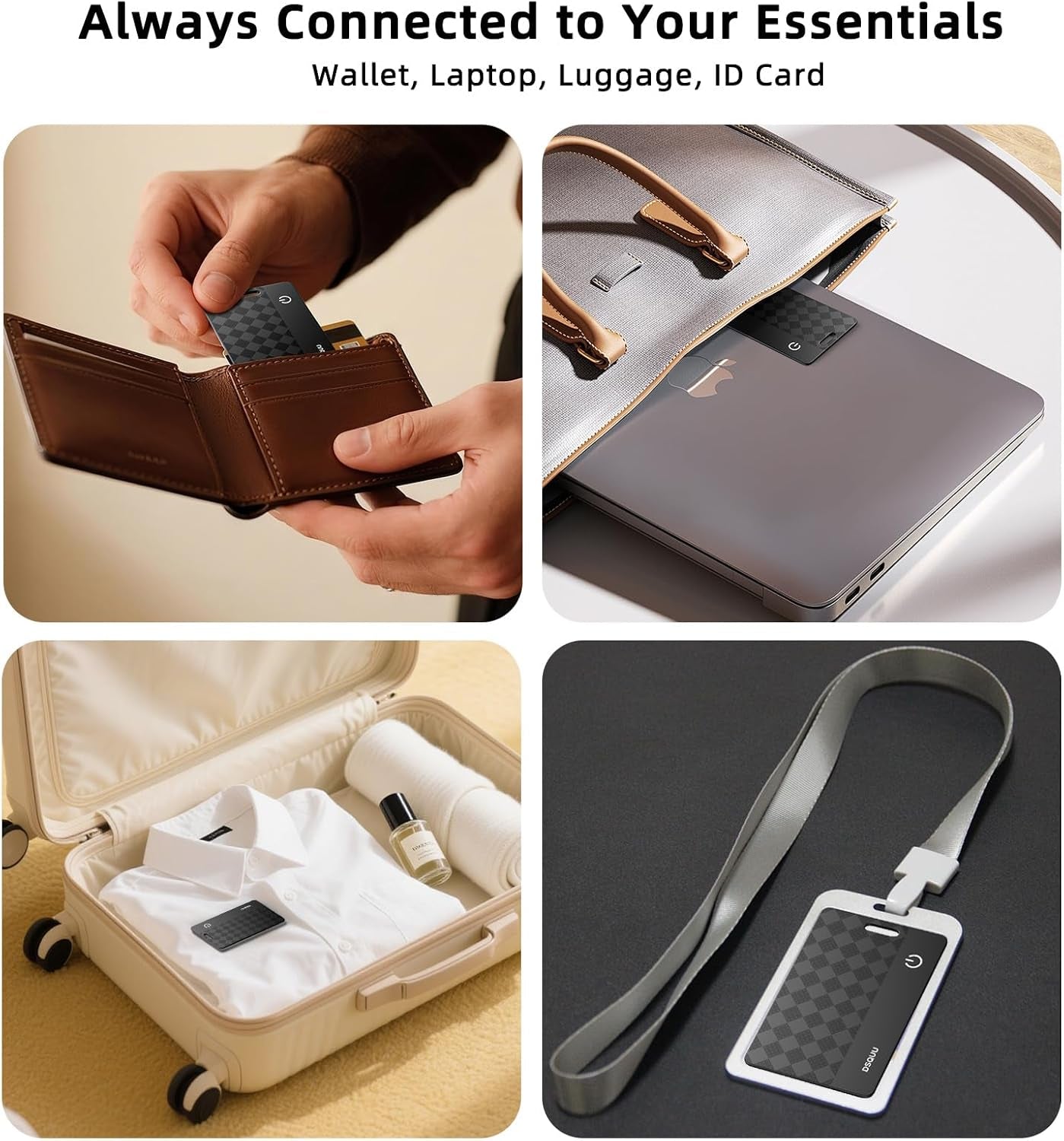 Slim Wallet Tracker Card – Works with Apple Find My, Rechargeable & Waterproof Bluetooth Locator for Wallets, Keys & Travel Essentials (iOS Only)