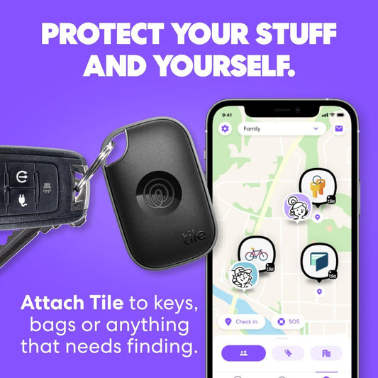 by Life360 Pro - Powerful Bluetooth Tracker, Key Finder and Item Locator for Keys Bags, and More. Both Ios and Android Compatible. Phone Finder. 4-Pack (Black/White)