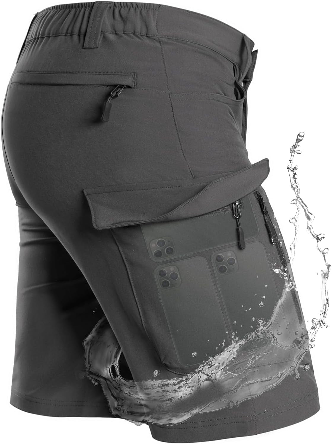 Men'S Hiking Cargo Shorts with 7 Pockets Quick Dry for Casual Work