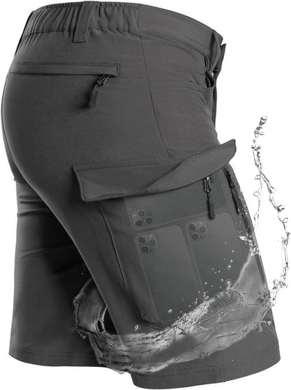 Men'S Hiking Cargo Shorts with 7 Pockets Quick Dry for Casual Work