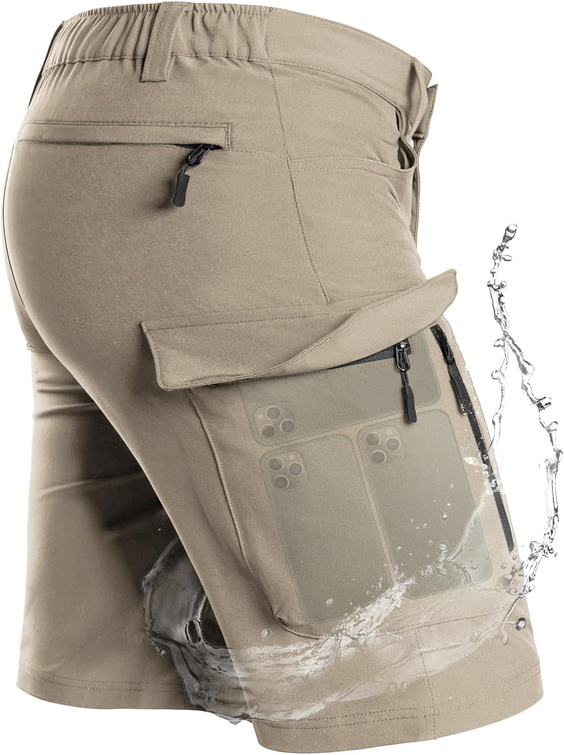 Men'S Hiking Cargo Shorts with 7 Pockets Quick Dry for Casual Work