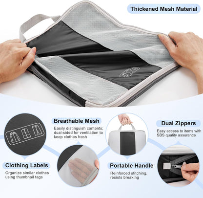 10 Set Compression Packing Cubes for Travel Essentials