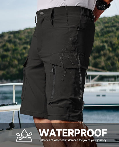 Men'S Hiking Cargo Shorts with 7 Pockets Quick Dry for Casual Work