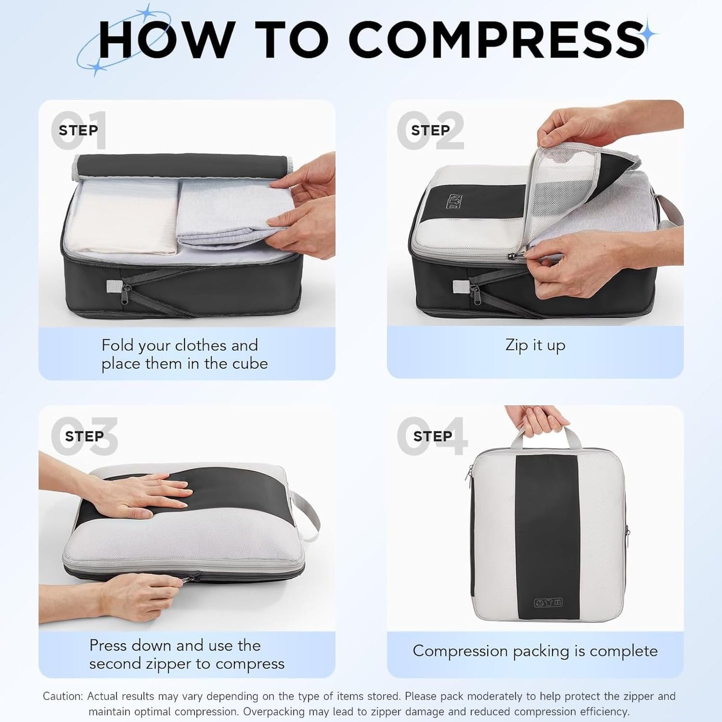 10 Set Compression Packing Cubes for Travel Essentials