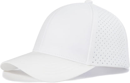 Men Quick Dry Baseball Cap Laser Cut Mesh Ball Curved Brim Snapback Hat