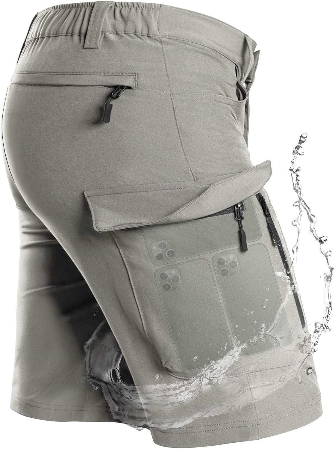 Men'S Hiking Cargo Shorts with 7 Pockets Quick Dry for Casual Work