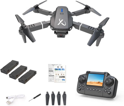 Falcon X 4K Drone – Built-In Screen, Foldable, 3 Batteries + Case