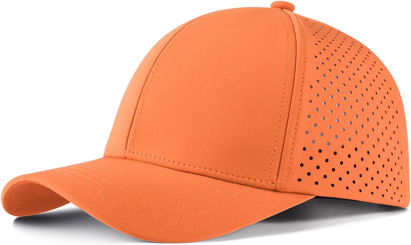 Men Quick Dry Baseball Cap Laser Cut Mesh Ball Curved Brim Snapback Hat