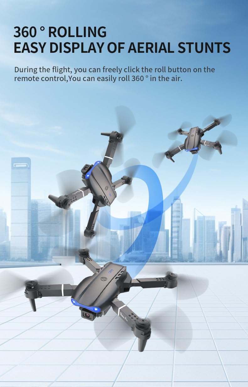 Falcon X 4K Drone – Built-In Screen, Foldable, 3 Batteries + Case