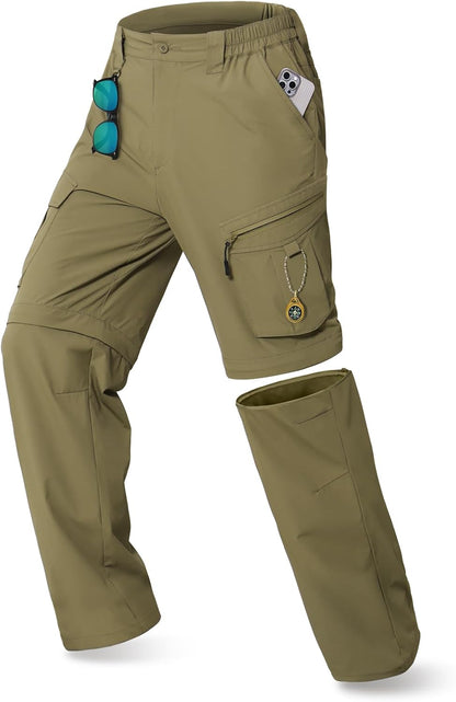 Mens Hiking Pants Convertible Quick Dry Cargo