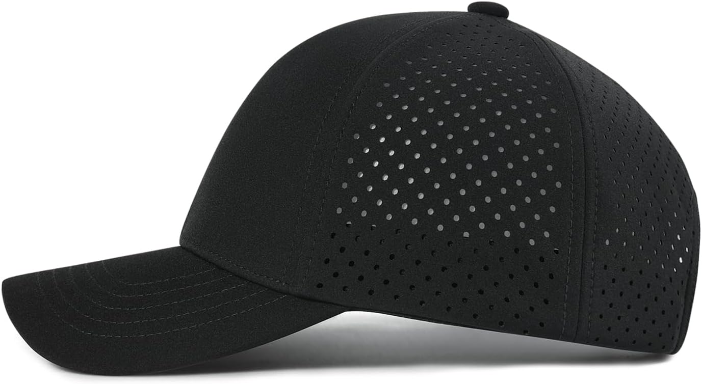 Men Quick Dry Baseball Cap Laser Cut Mesh Ball Curved Brim Snapback Hat