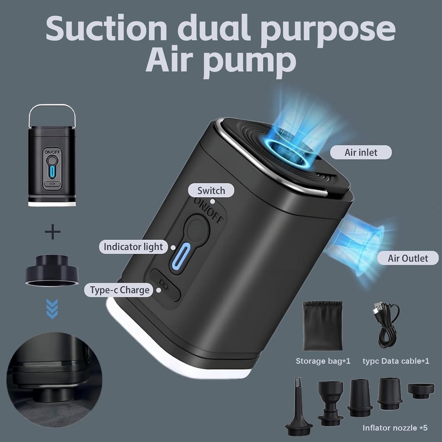 Vacuum Compression Backpack with Pump, Extra Large Capacity 45L 