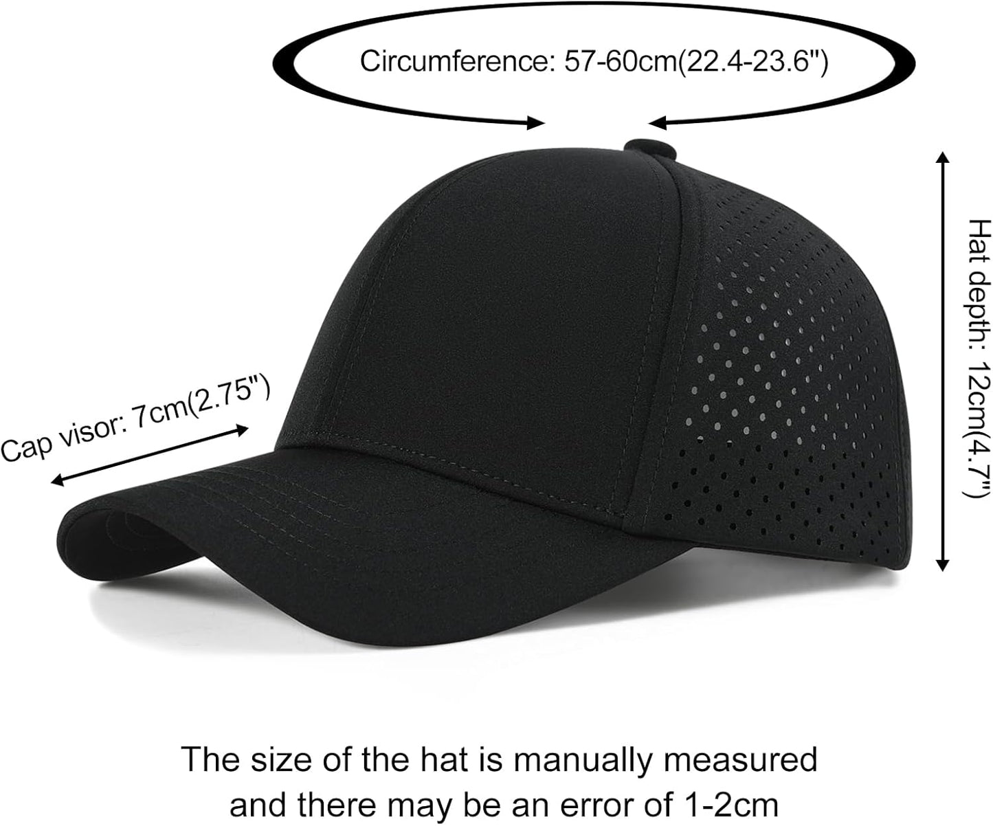 Men Quick Dry Baseball Cap Laser Cut Mesh Ball Curved Brim Snapback Hat