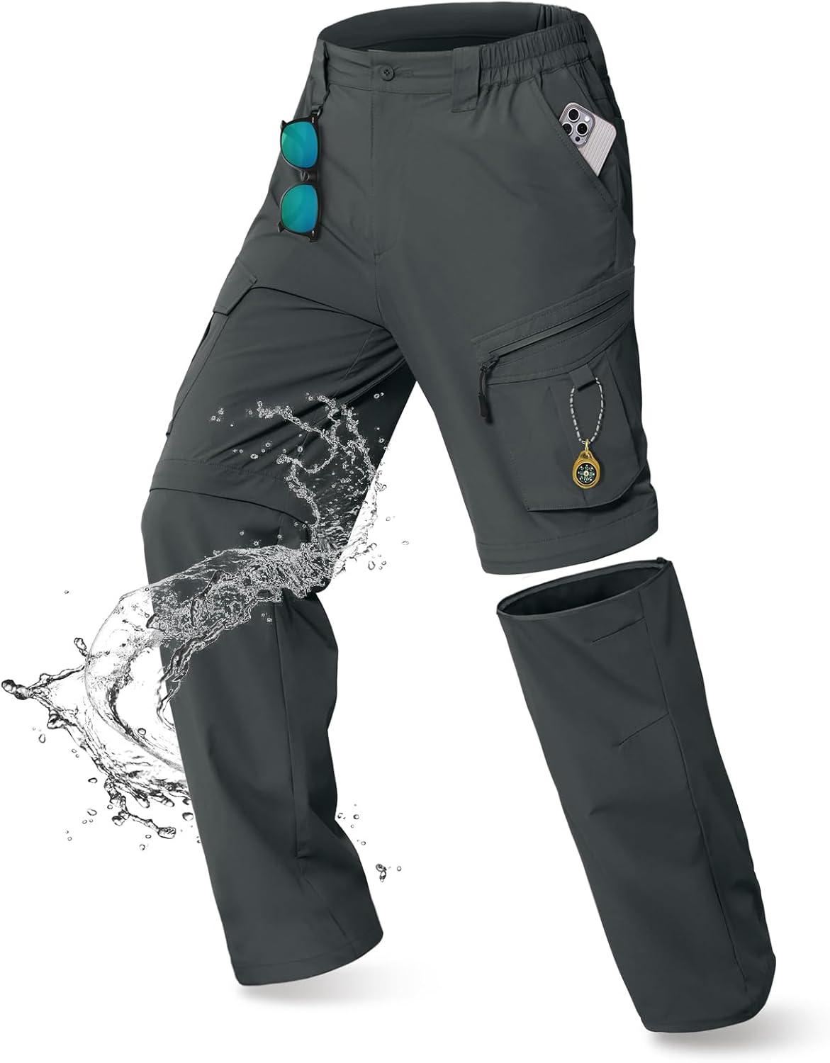 Mens Hiking Pants Convertible Quick Dry Cargo