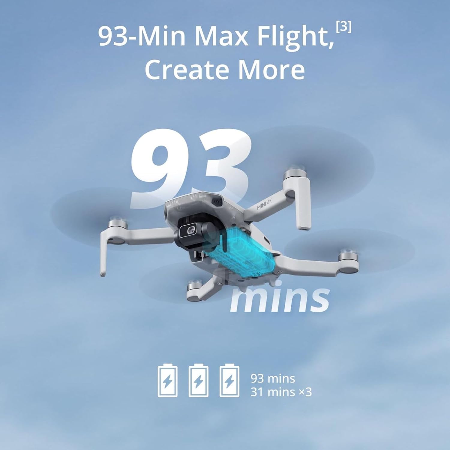 Mini 4K UHD Camera Drone – Long Flight Time & Fly More Combo