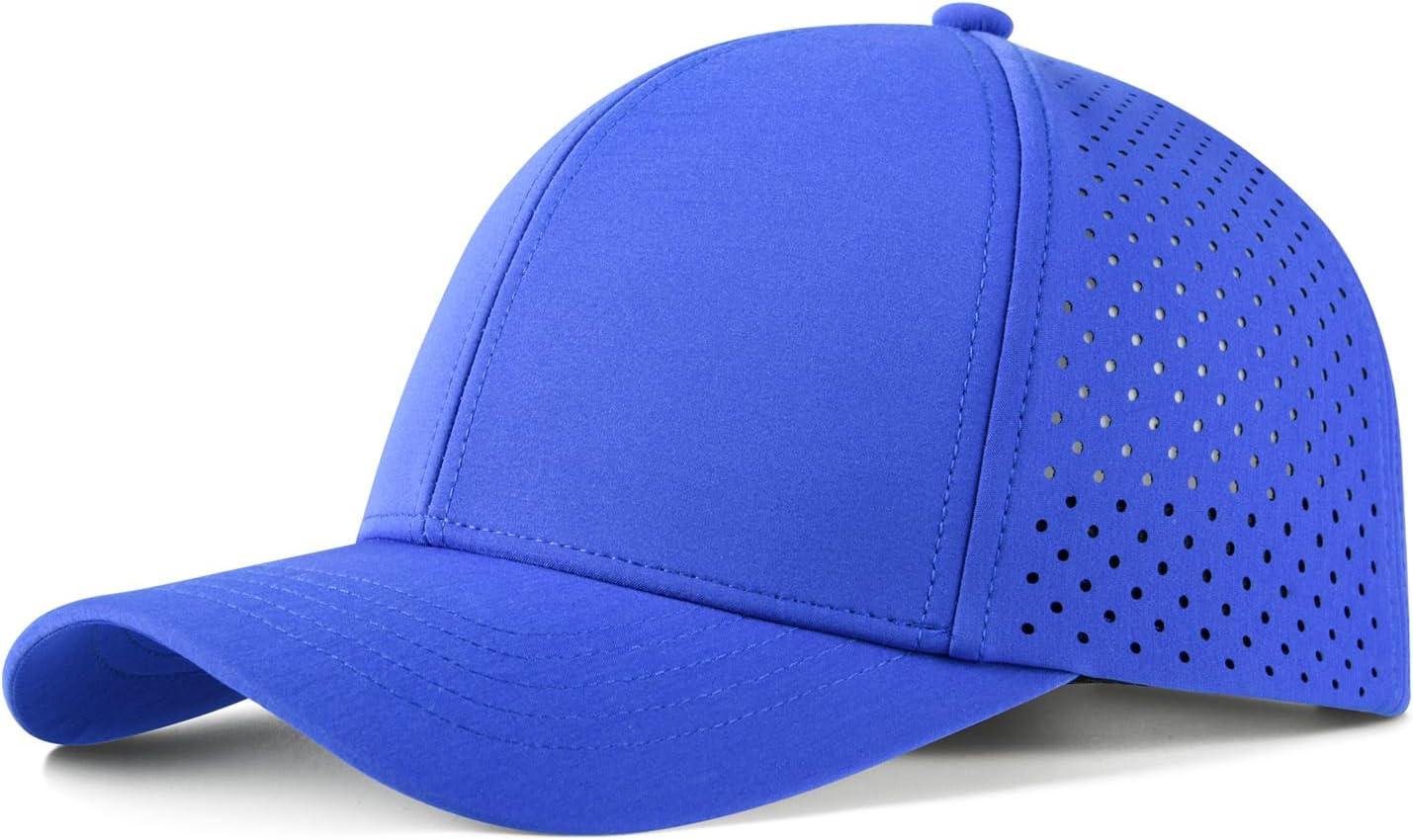 Men Quick Dry Baseball Cap Laser Cut Mesh Ball Curved Brim Snapback Hat