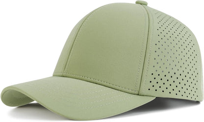 Men Quick Dry Baseball Cap Laser Cut Mesh Ball Curved Brim Snapback Hat