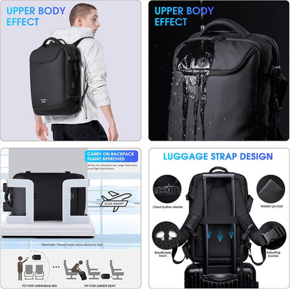 Vacuum Travel Backpack with Pump, 50L Expandable Compression