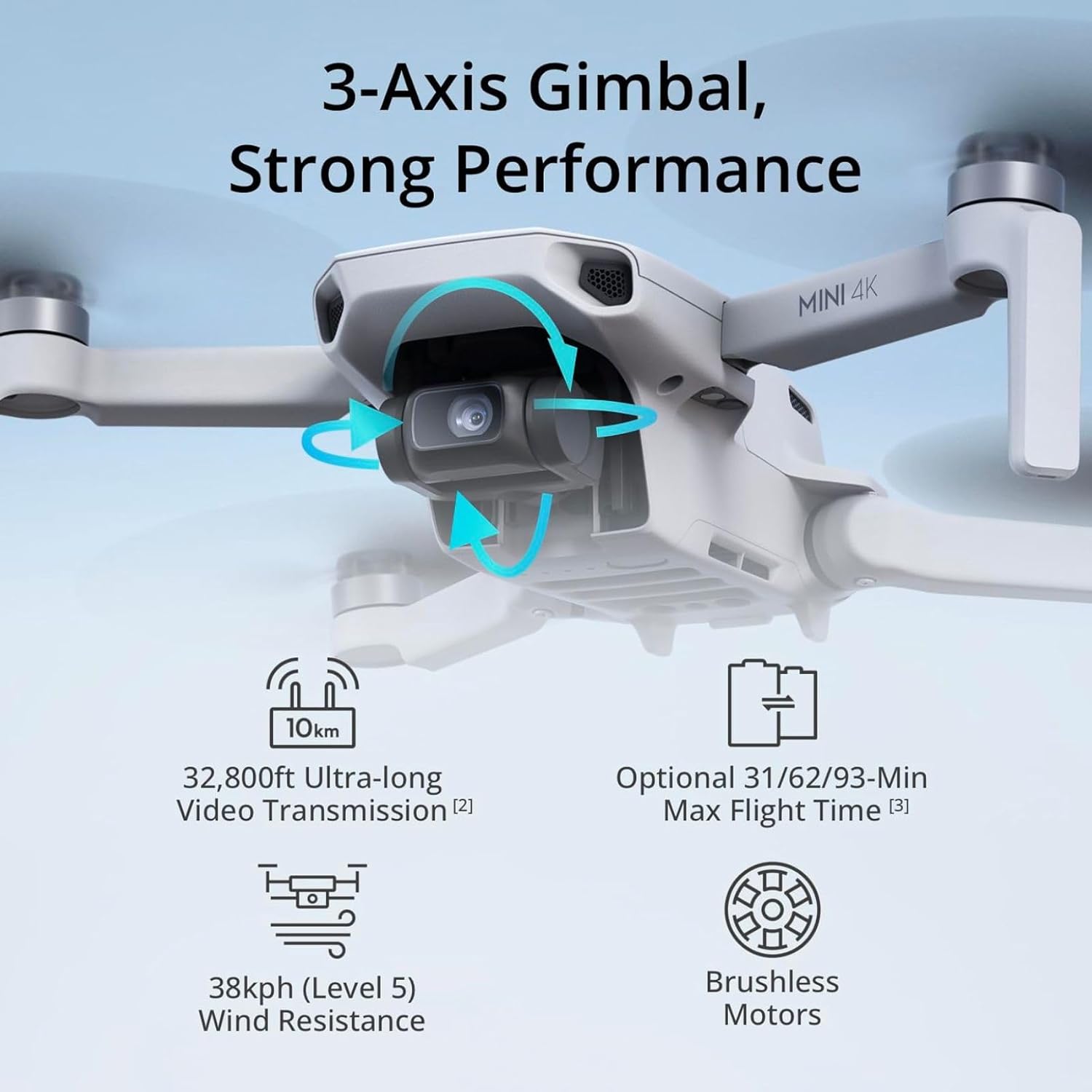 Mini 4K UHD Camera Drone – Long Flight Time & Fly More Combo
