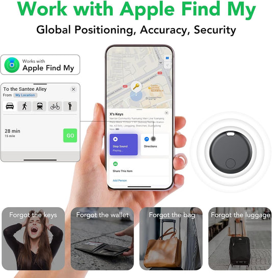 Air Tracker Tags - 4-Pack: Smart Bluetooth Key Finder & Item Locator with Apple Find My App! Never Lose Your Keys, Luggage, or Bags Again! (iOS Only)