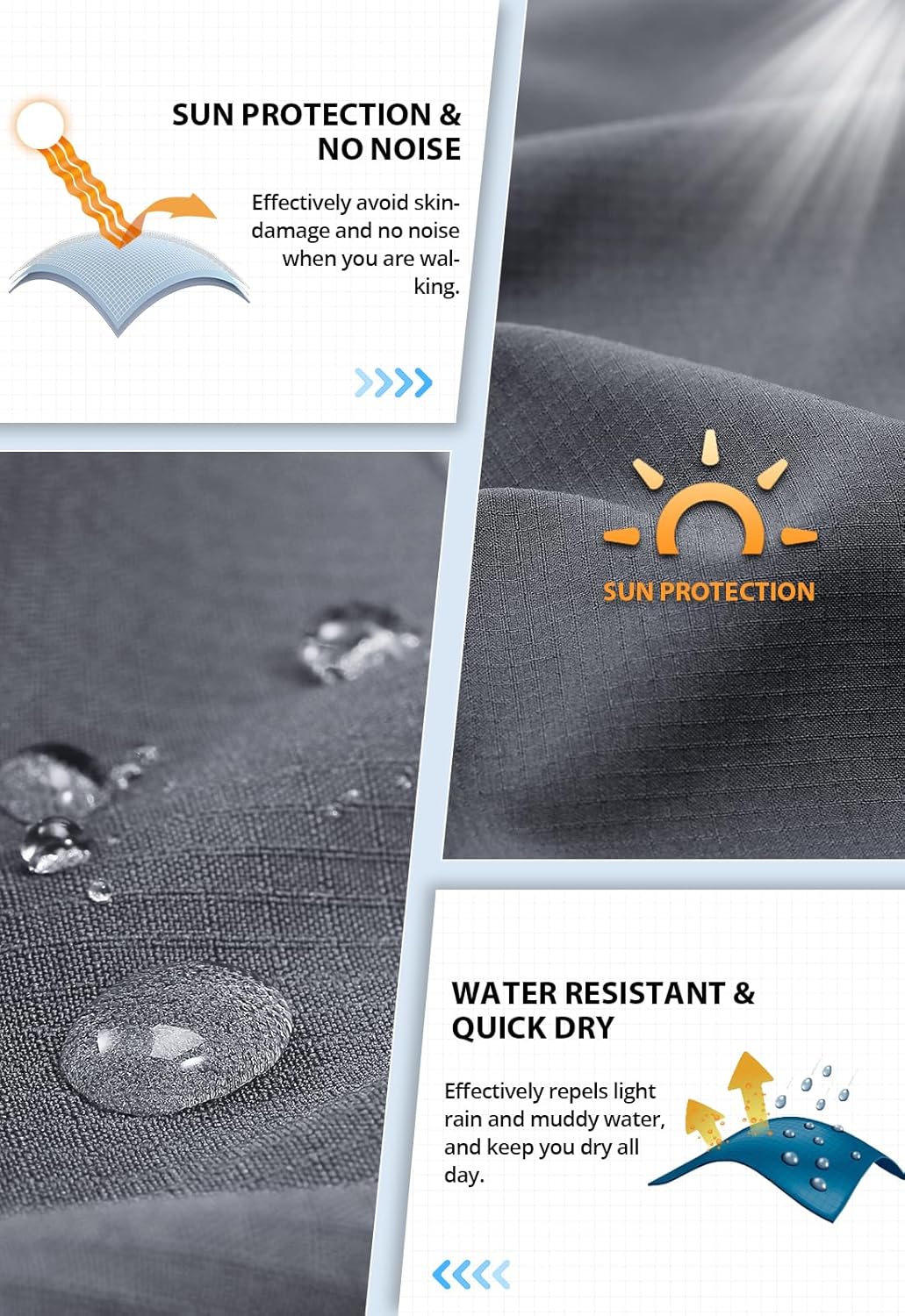 Men'S Hiking Cargo Shorts 9"/10" 