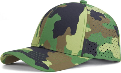 Men Quick Dry Baseball Cap Laser Cut Mesh Ball Curved Brim Snapback Hat