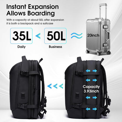 Vacuum Travel Backpack with Pump, 50L Expandable Compression