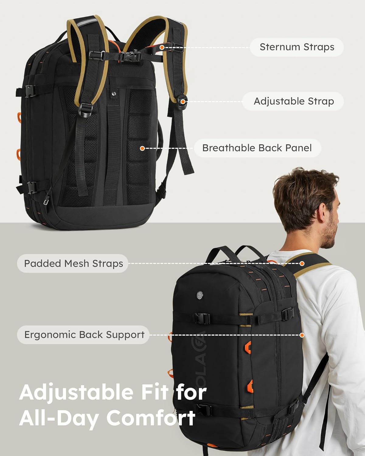 Travel Laptop Backpack, Large Carry on Backpack Flight Approved 
