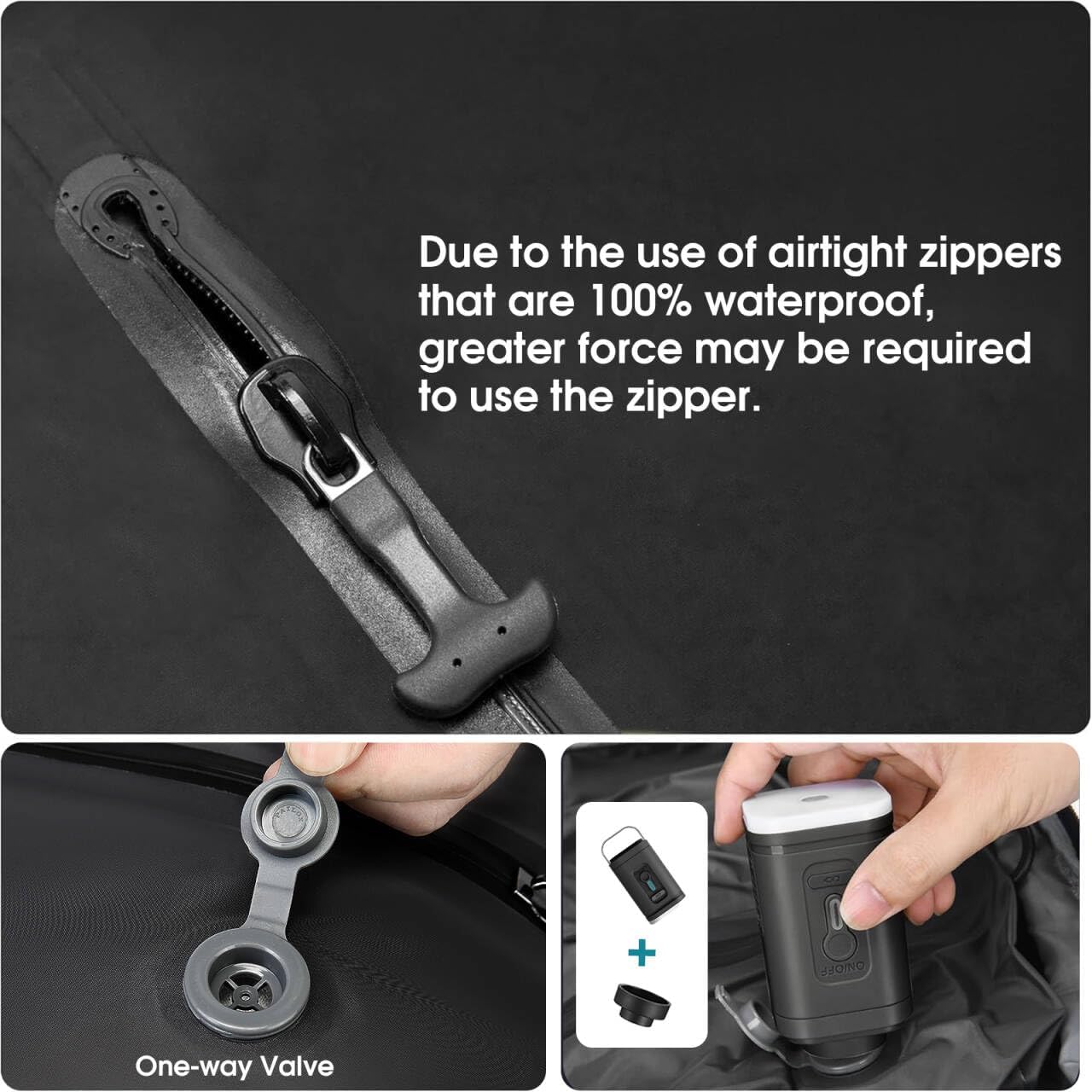 Vacuum Travel Backpack with Pump, 50L Expandable Compression