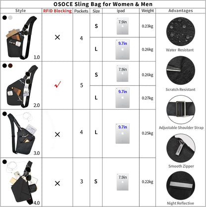 Anti Theft Crossbody Bags Sling 