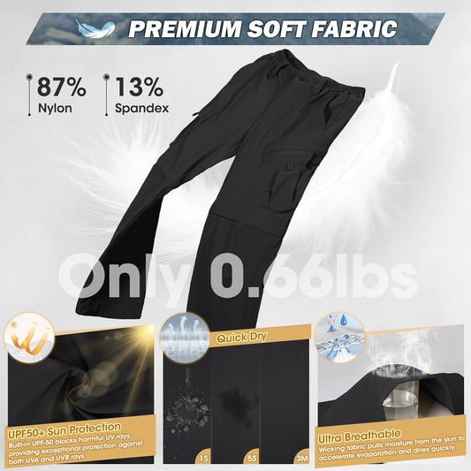 Mens Hiking Pants Convertible Quick Dry Cargo