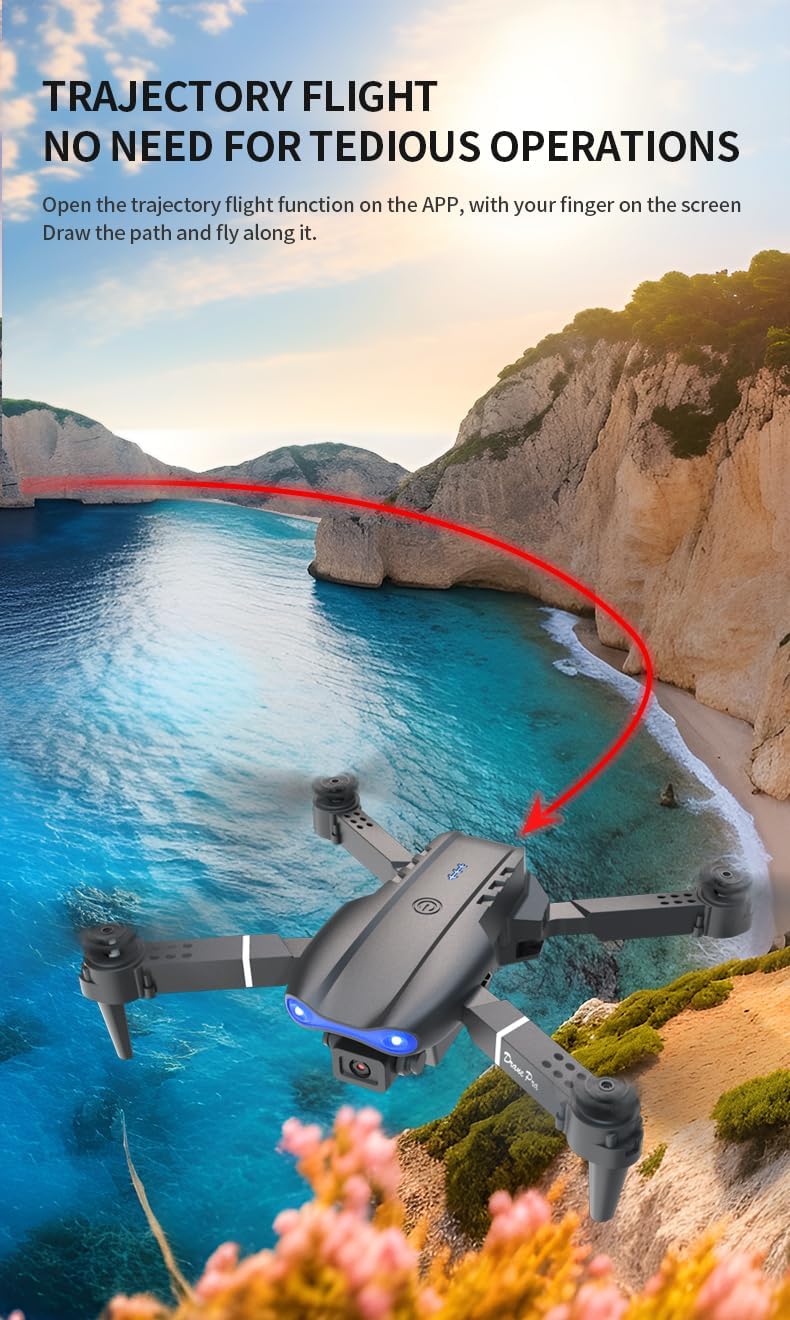 Falcon X 4K Drone – Built-In Screen, Foldable, 3 Batteries + Case