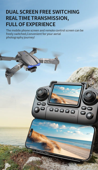 Falcon X 4K Drone – Built-In Screen, Foldable, 3 Batteries + Case