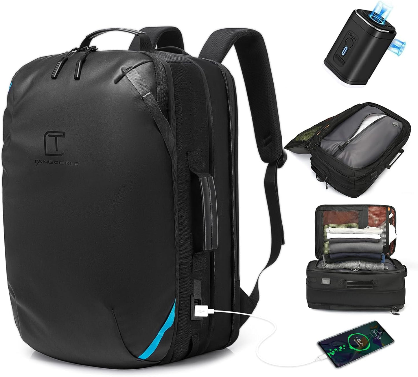 Vacuum Compression Backpack with Pump, Extra Large Capacity 45L 