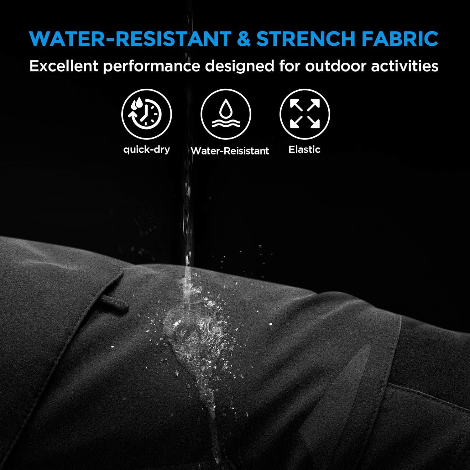 Men'S Outdoor Quick Dry Lightweight Stretchy Shorts for Hiking, Tactical, Camping, Travel with 6 Pockets