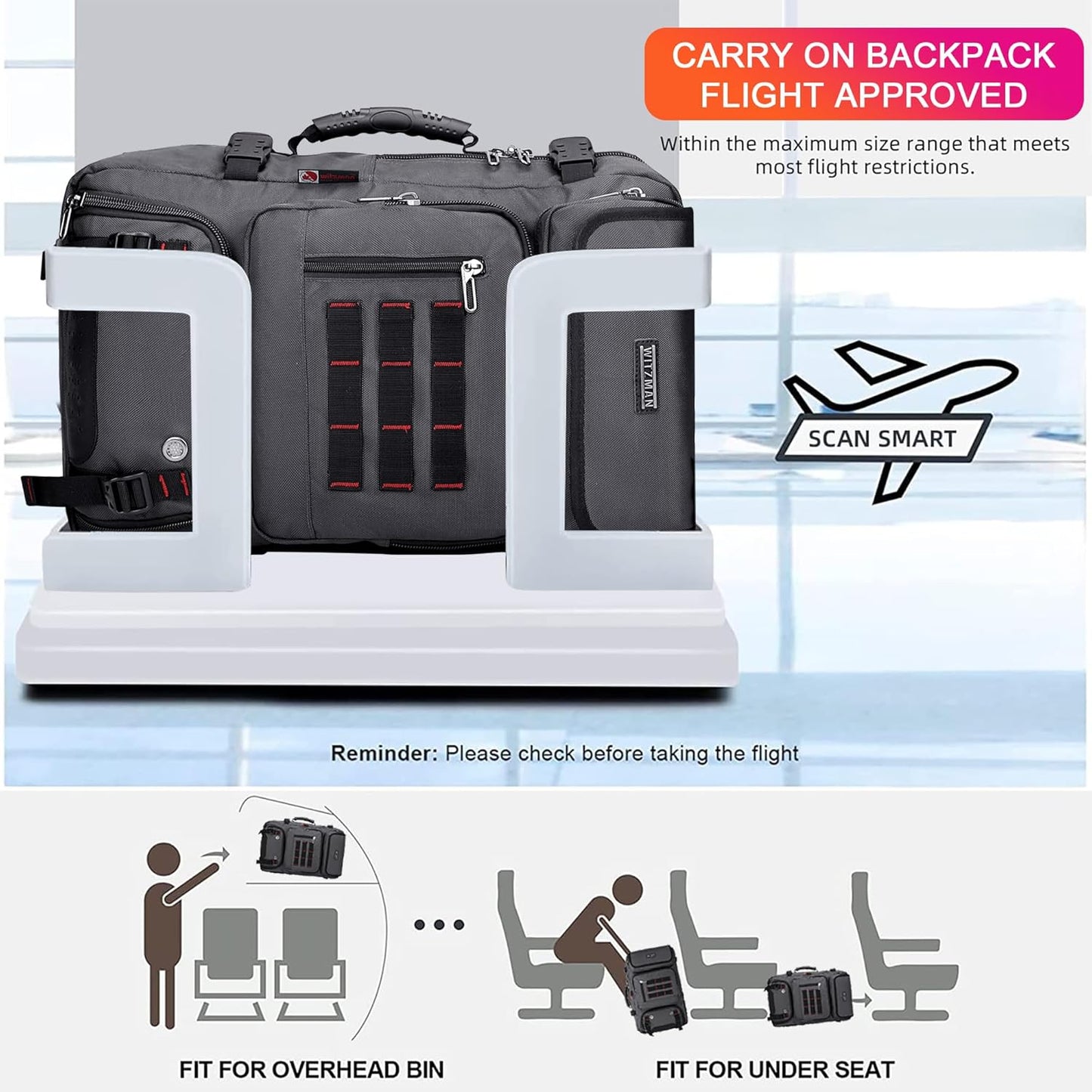 Carry on Travel Backpack for Men Women 