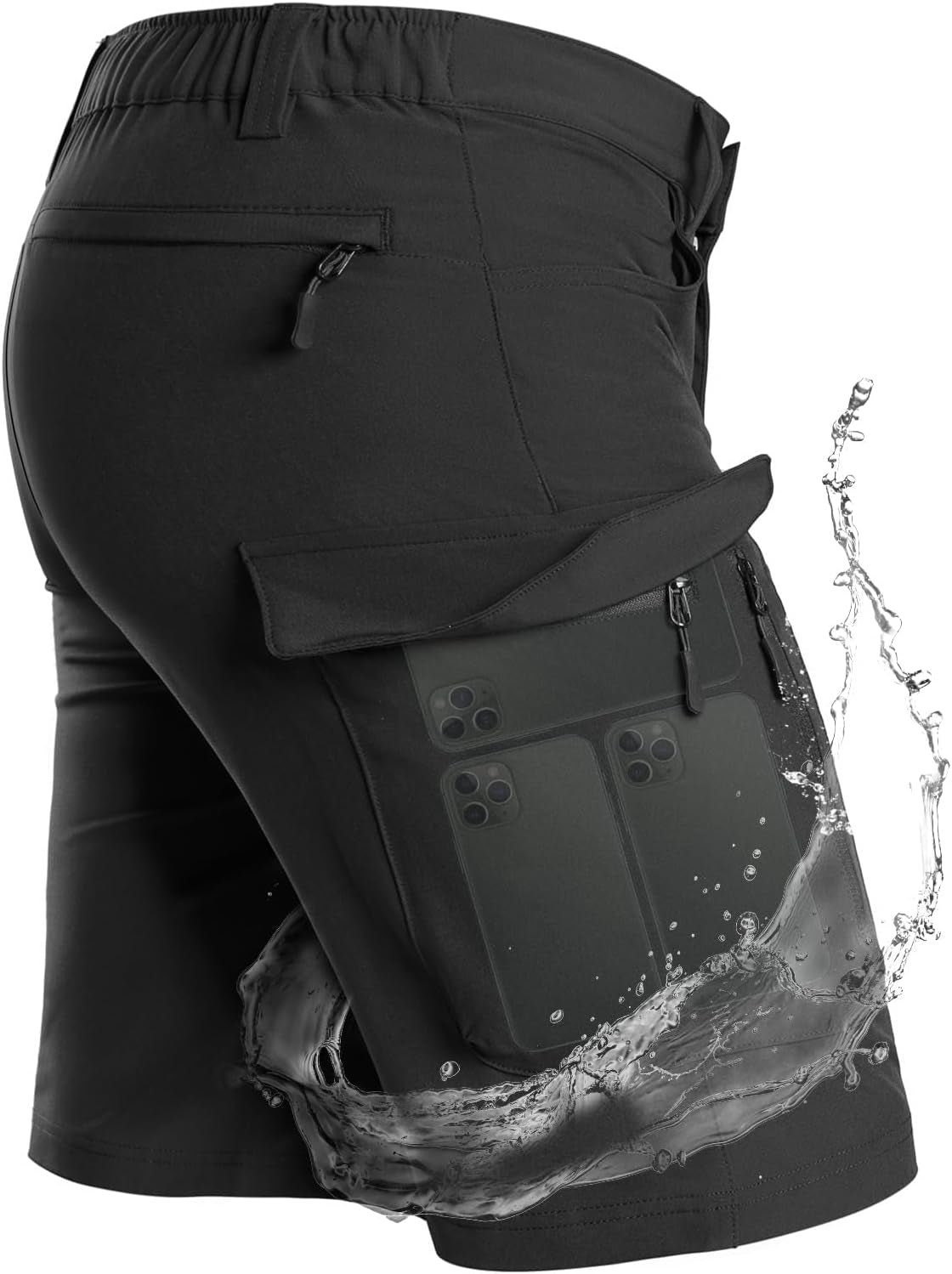 Men'S Hiking Cargo Shorts with 7 Pockets Quick Dry for Casual Work