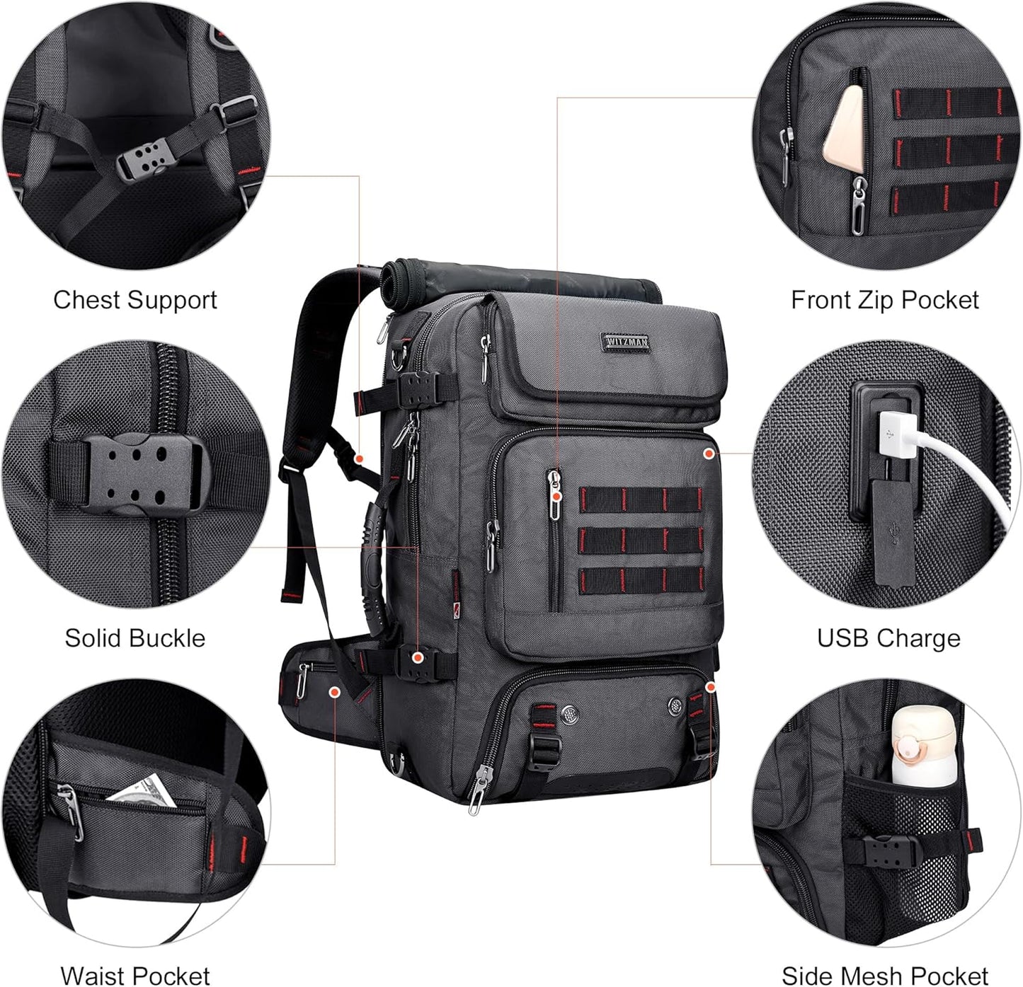 Carry on Travel Backpack for Men Women 