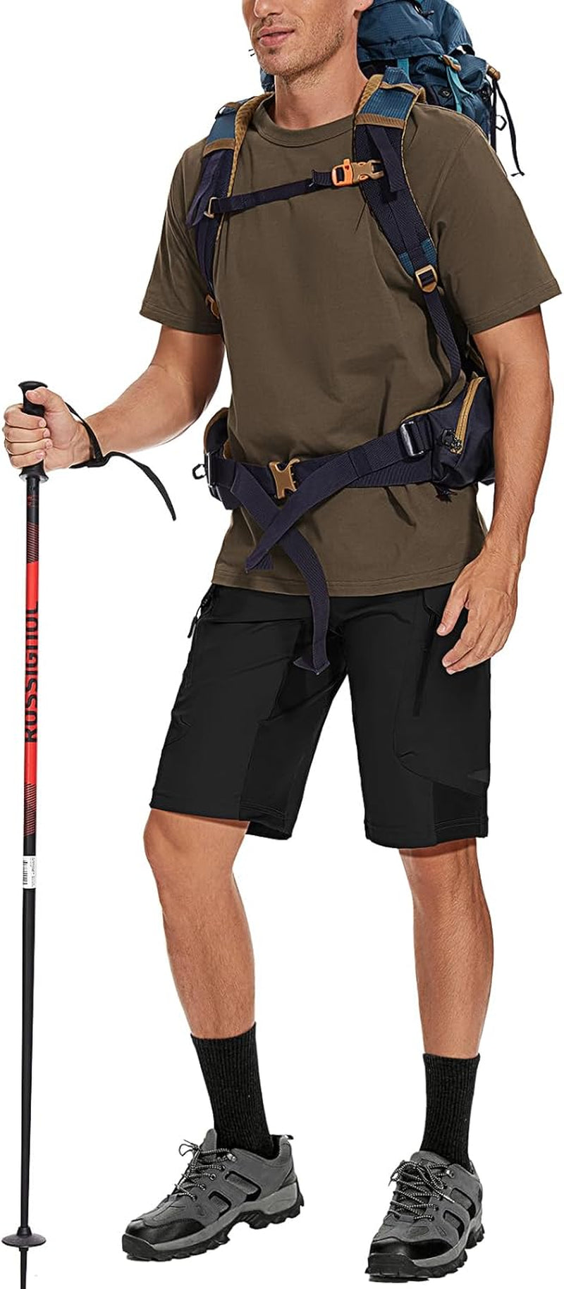 Men'S Outdoor Quick Dry Lightweight Stretchy Shorts for Hiking, Tactical, Camping, Travel with 6 Pockets