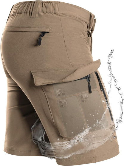 Men'S Hiking Cargo Shorts with 7 Pockets Quick Dry for Casual Work