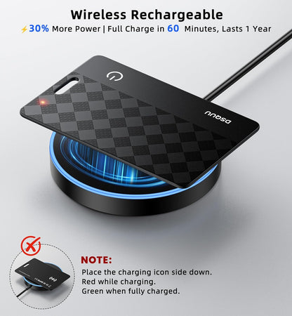 Slim Wallet Tracker Card – Works with Apple Find My, Rechargeable & Waterproof Bluetooth Locator for Wallets, Keys & Travel Essentials (iOS Only)