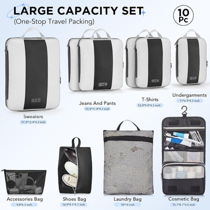 10 Set Compression Packing Cubes for Travel Essentials