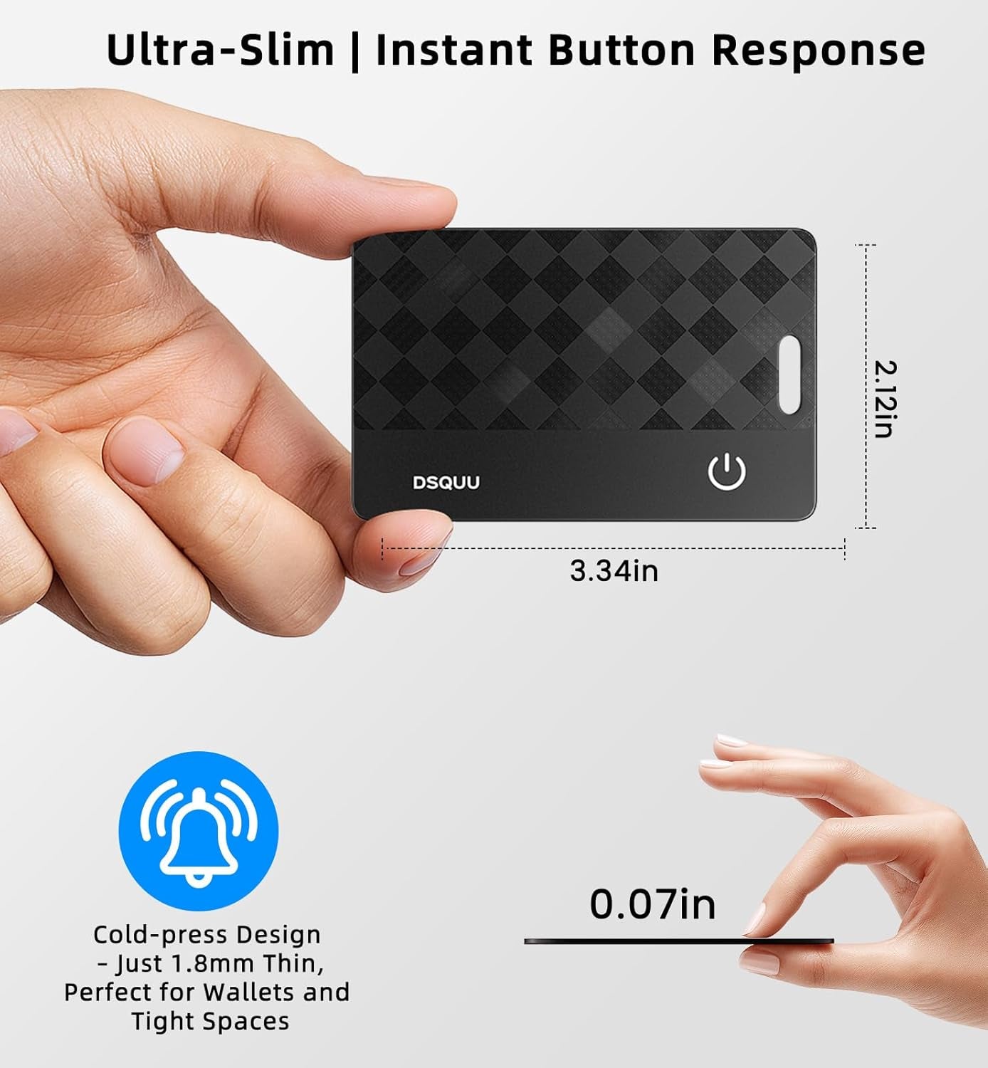 Slim Wallet Tracker Card – Works with Apple Find My, Rechargeable & Waterproof Bluetooth Locator for Wallets, Keys & Travel Essentials (iOS Only)