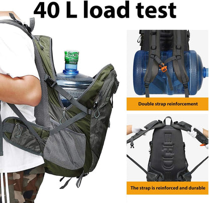 40L Waterproof Lightweight Hiking,Camping,Travel Backpack for Men Women (Green)