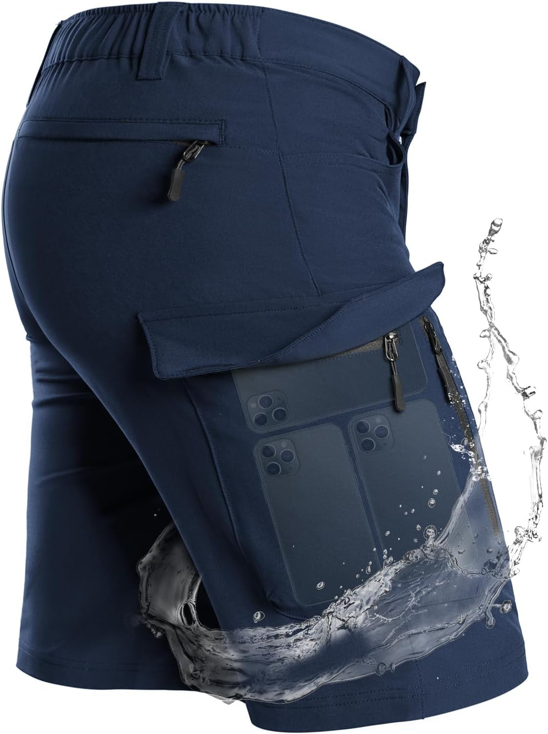 Men'S Hiking Cargo Shorts with 7 Pockets Quick Dry for Casual Work